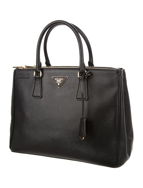 Prada Saffiano Lux 35 Leather Double Zip Tote Bag